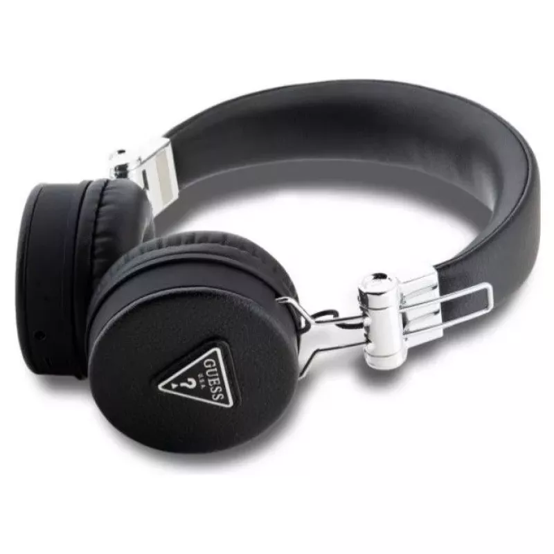 Auscultadores Guess Grained Classic Round Shape sem fios Bluetooth over-ear com ENC (pretos)