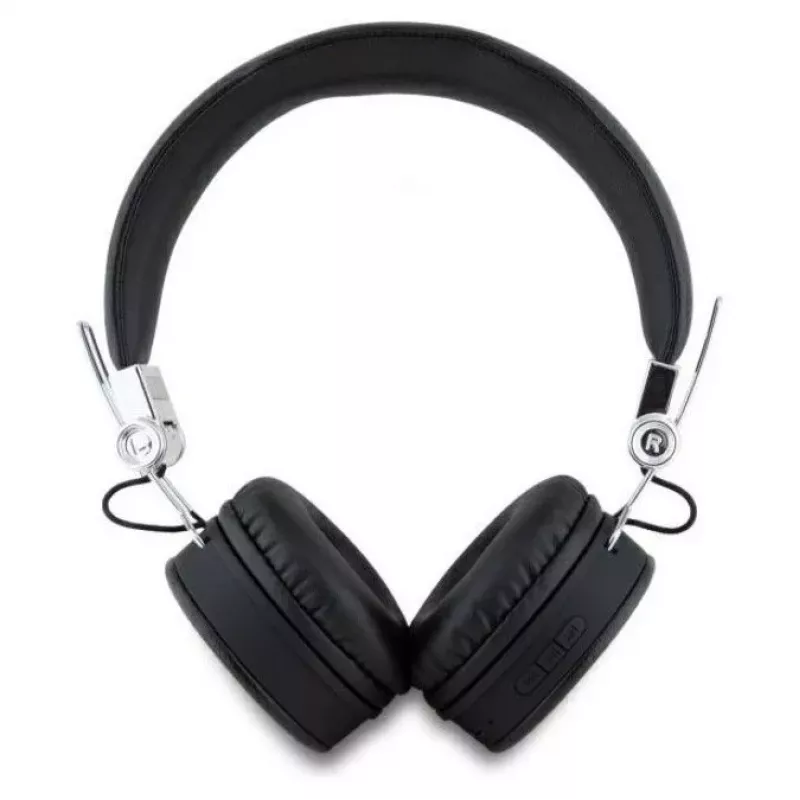 Auscultadores Guess Grained Classic Round Shape sem fios Bluetooth over-ear com ENC (pretos)