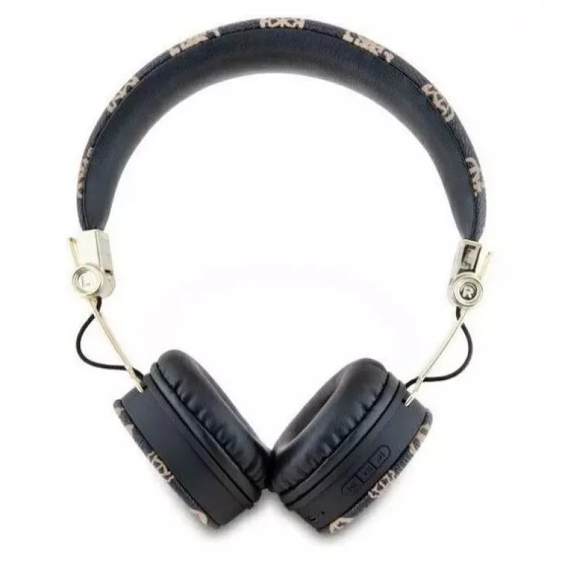 Auscultadores Guess Peony Script de forma redonda sem fios over-ear com Bluetooth 5.3 e ENC (pretos)
