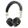 Auscultadores Guess Peony Script de forma redonda sem fios over-ear com Bluetooth 5.3 e ENC (pretos)