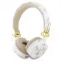 Auscultadores Guess 4G Triangle de forma redonda - sem fios on-ear Bluetooth com ENC (brancos)