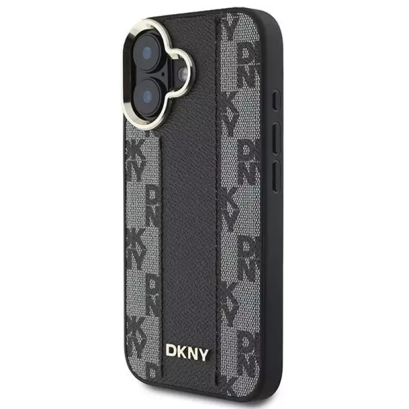 DKNY DKHMP16SPCPVSLK Capa rígida para iPhone 16/16.1 padrão xadrez MagSafe preto