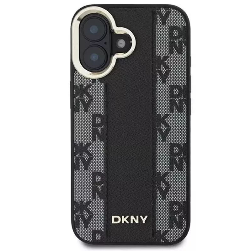 DKNY DKHMP16SPCPVSLK Capa rígida para iPhone 16/16.1 padrão xadrez MagSafe preto