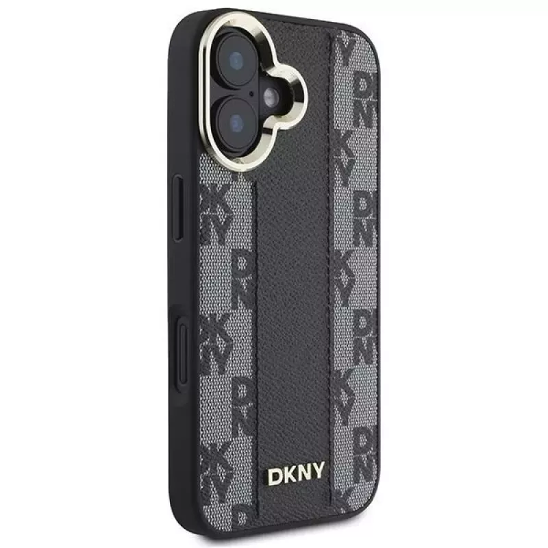 DKNY DKHMP16SPCPVSLK Capa rígida para iPhone 16/16.1 padrão xadrez MagSafe preto