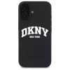 DKNY DKHMP16SSNYACH Capa rígida para Apple iPhone 16 6,1 polegadas preto silicone com logótipo impresso branco MagSafe