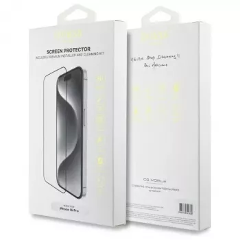 Guess GUTGP16LBOKGCIT iPhone 16 Pro 6,3 polegadas protetor de ecrã 2.5D vidro temperado transparente