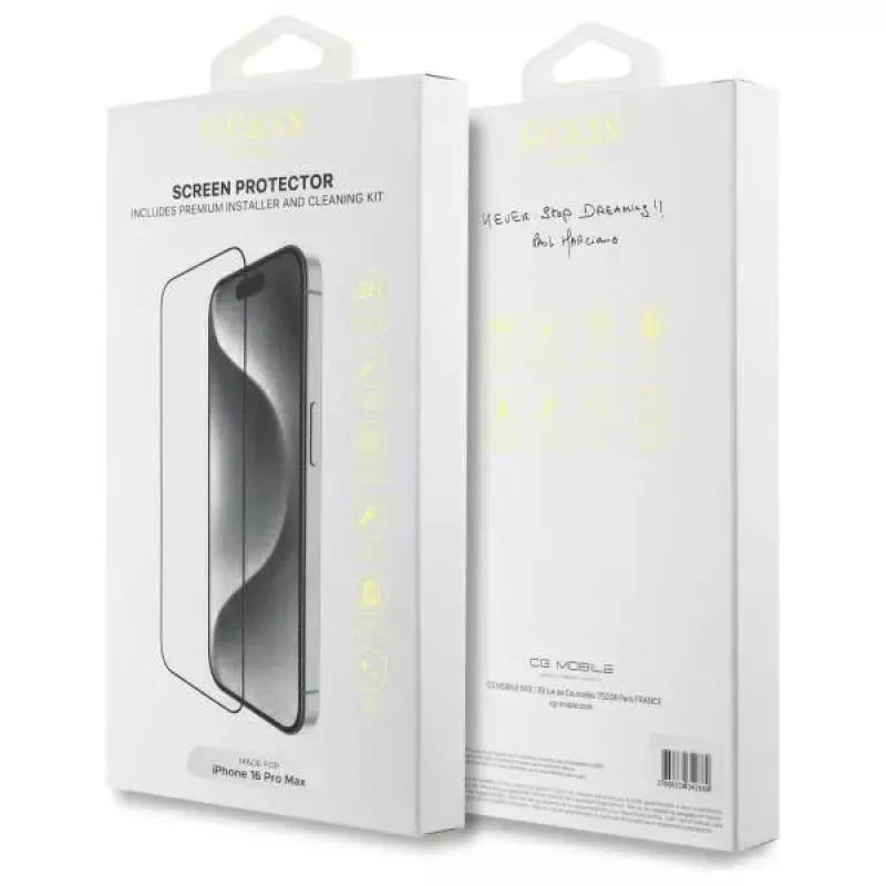 Guess GUTGP16XBOKGCIT iPhone 16 Pro Max 6,9 polegadas película protetora de ecrã 2.5D Outline - vidro temperado