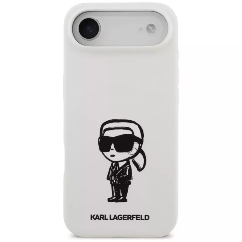 Capa KARL LAGERFELD Silicone Case Karl Sketch & Logo MagSafe para iPhone Air, branco