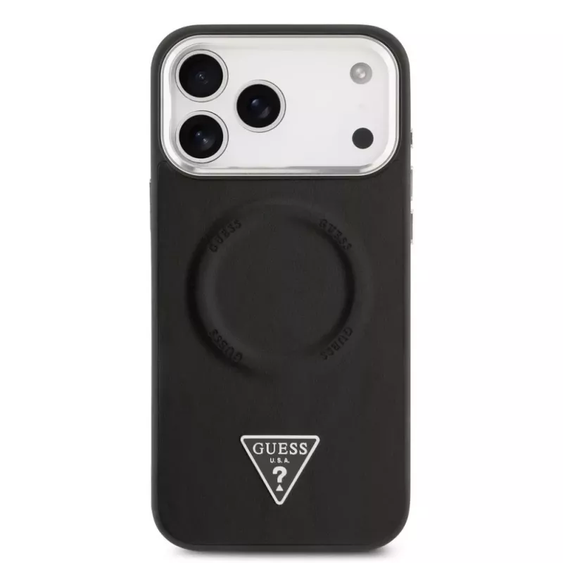 Capa MagSafe Guess Triangle Logo para iPhone 17 Pro Max (preta)