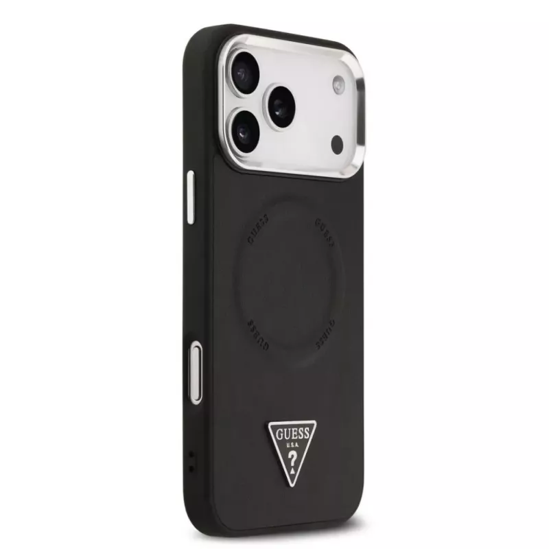 Capa MagSafe Guess Triangle Logo para iPhone 17 Pro Max (preta)