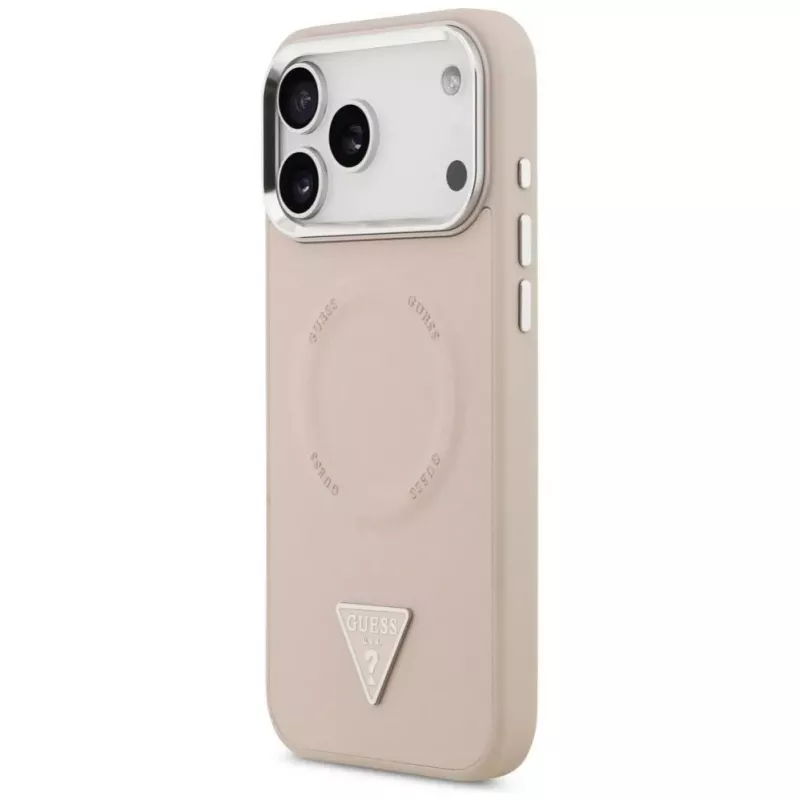 Capa MagSafe Guess Triangle Logo para iPhone 17 Pro (rosa)