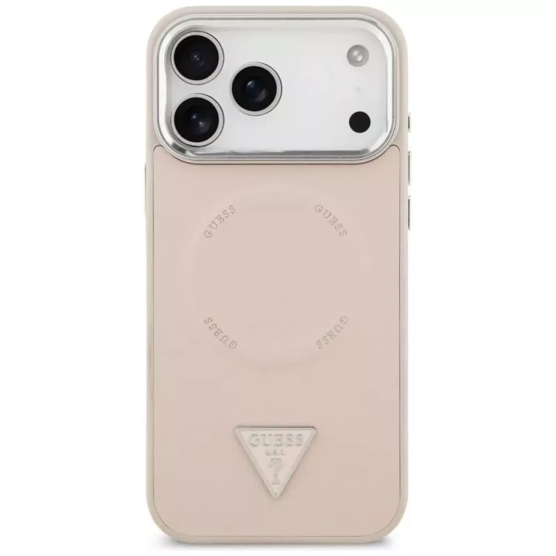 Capa MagSafe Guess Triangle Logo para iPhone 17 Pro (rosa)