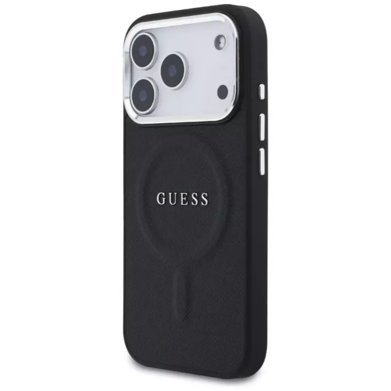 Guess Classic Logo capa MagSafe para iPhone 17 Pro preta