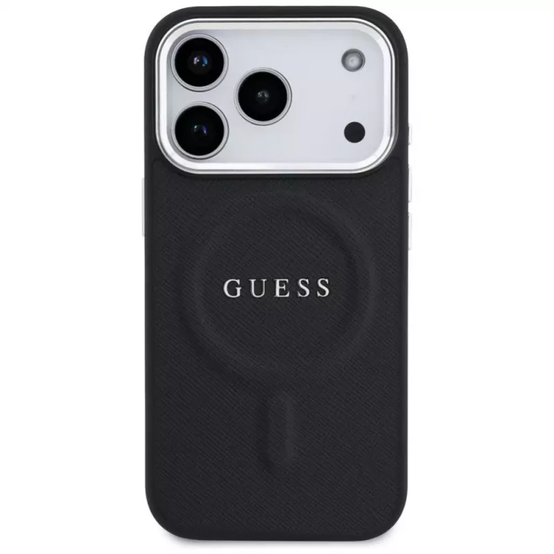 Guess Classic Logo capa MagSafe para iPhone 17 Pro preta
