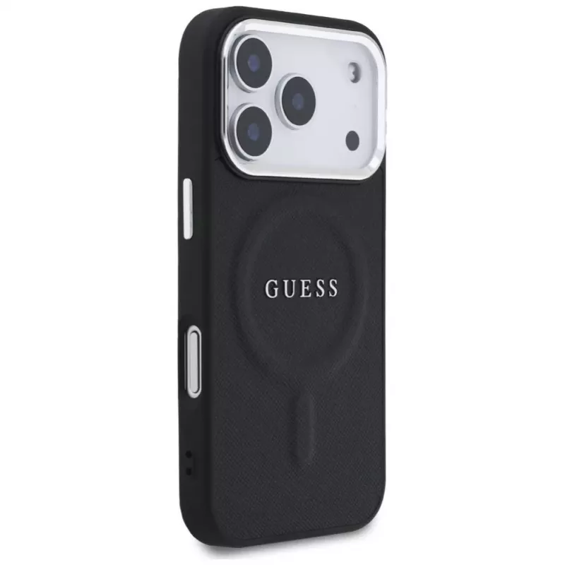 Guess Classic Logo capa MagSafe para iPhone 17 Pro preta