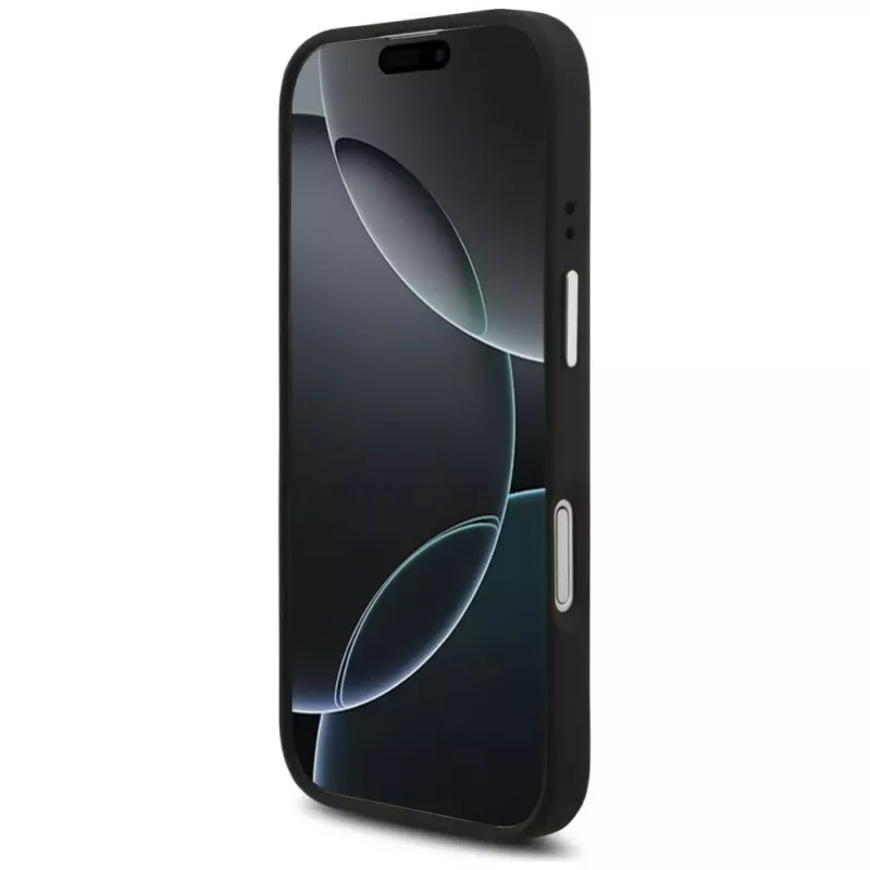 Capa Guess Grained Big 4G Classic Logo para iPhone 17, Preto