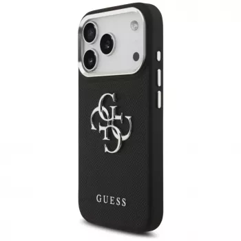 Capa Guess Grained Big 4G Classic Logo para Apple iPhone 17 Pro, Preto