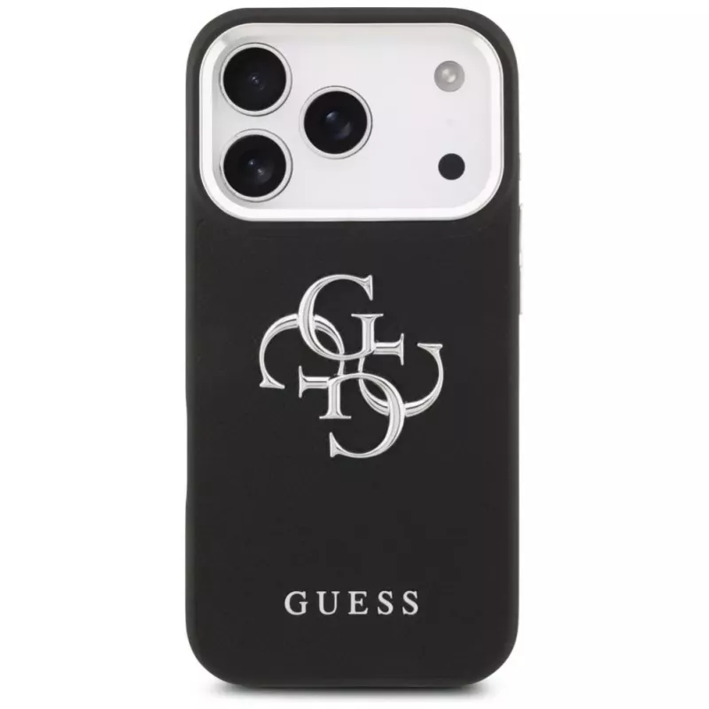 Capa Guess Grained Big 4G Classic Logo para Apple iPhone 17 Pro, Preto