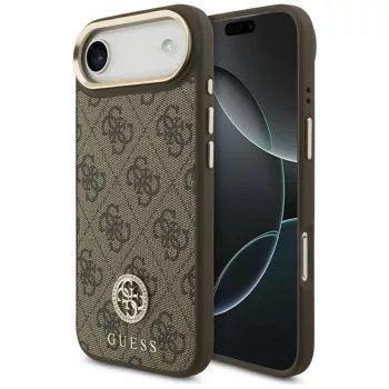 Capa MagSafe Guess 4G Strass Logo para iPhone Air (castanha)