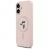 Capa de silicone KARL LAGERFELD Karl&Choupette Ring MagSafe para iPhone 17 rosa
