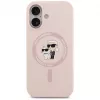 Capa de silicone KARL LAGERFELD Karl&Choupette Ring MagSafe para iPhone 17 rosa