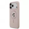 Capa de silicone KARL LAGERFELD Karl & Choupette Ring MagSafe para Apple iPhone 17 Pro Max, rosa