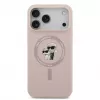 Capa de silicone KARL LAGERFELD Karl & Choupette Ring MagSafe para Apple iPhone 17 Pro Max, rosa