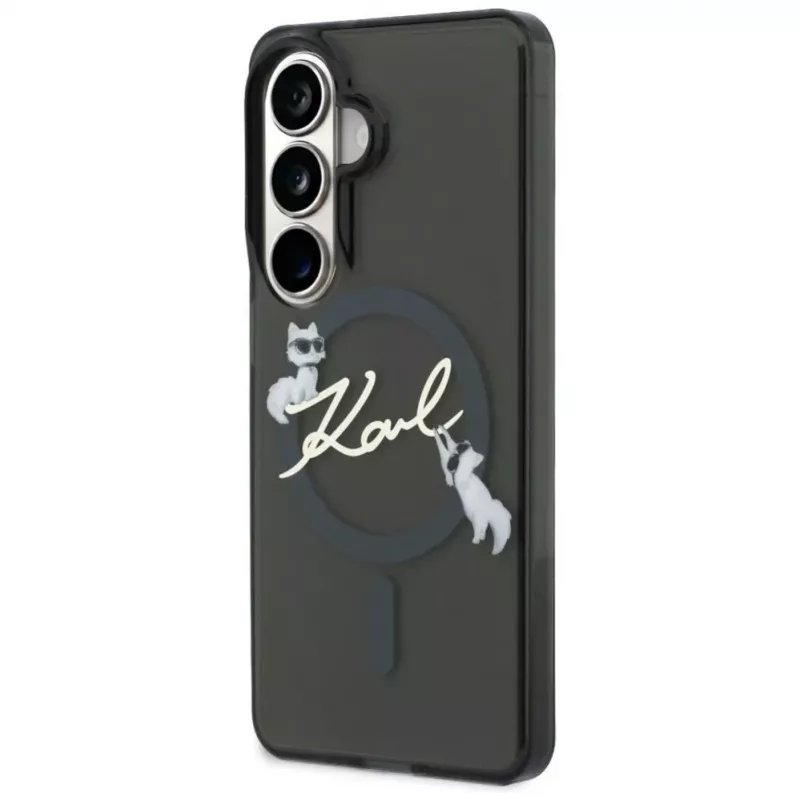 Capa Karl Lagerfeld IML KC Script MagSafe para Samsung Galaxy S26, preto