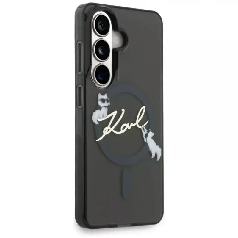 Capa Karl Lagerfeld IML KC Script MagSafe para Samsung Galaxy S26, preto
