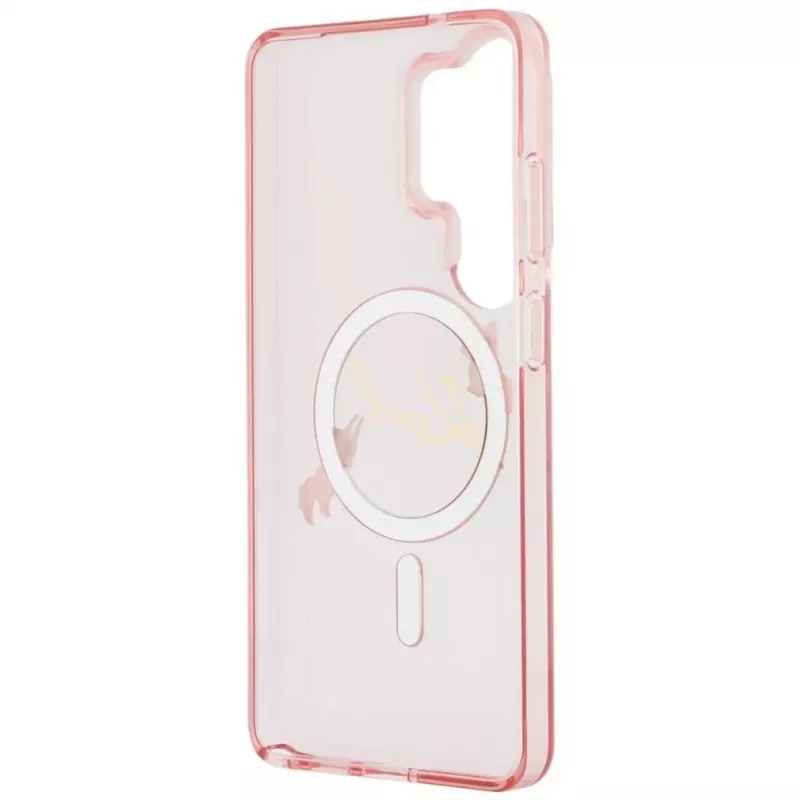 Capa MagSafe KARL LAGERFELD IML KC Script para Samsung Galaxy S26 Ultra, rosa