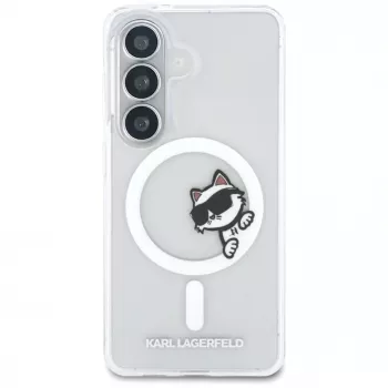 Capa MagSafe KARL LAGERFELD IML Peekaboo Choupette para Samsung Galaxy S26, transparente