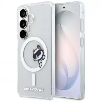 Capa MagSafe KARL LAGERFELD IML Peekaboo Choupette para Samsung Galaxy S26, transparente