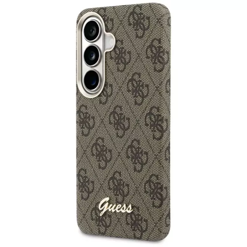 Capa MagSafe Guess 4G Script para Samsung Galaxy S26 (castanha)