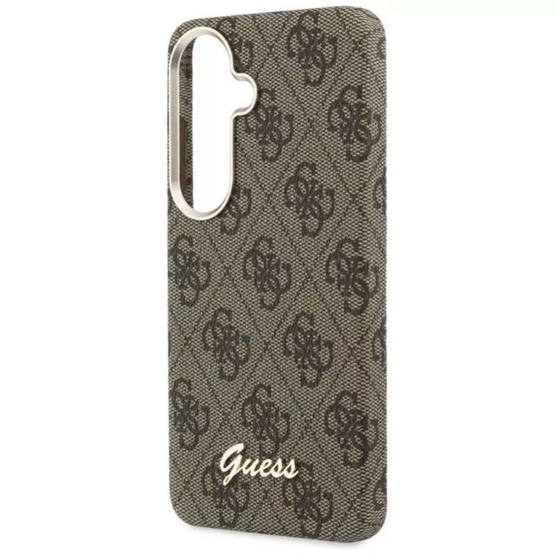 Capa MagSafe Guess 4G Script para Samsung Galaxy S26 (castanha)