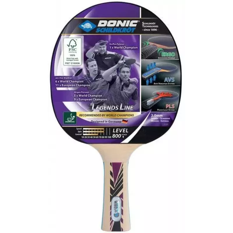 Raquete de ténis de mesa Donic Schildkröt Legends 800 rosa, madeira