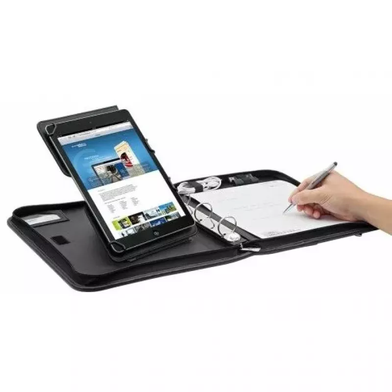 WEDO Organizador ELEGANCE - estojo com fecho para tablet - pele sintética, nylon texturizado - preto - 10,5