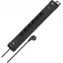 Brennenstuhl Premium-Line régua de tomadas 6 tomadas, cabo de 3m, preto, tomada Schuko, interruptor iluminado, proteção para crianças
