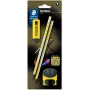 STAEDTLER Noris 181 Conjunto de lápis HB com borracha e afia-lápis Preto/Amarelo (pack de 2)