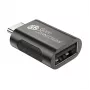 Adaptador USB 3.2 Gen 1 / USB 3.0 GoodConnections USB-C macho para USB-A fêmea, caixa metálica cromada, antracite, pack de 3