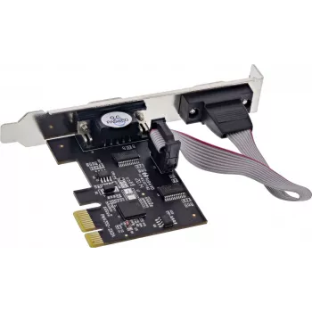 Longshine LCS-6321M placa I/O série PCI Express x1 2 portas RS232 com suporte low-profile