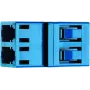 Conector de fibra ótica Telegärtner J08071A0002 LC duplex multimodo, azul, ferrula de cerâmica de zircónio, pack de 1