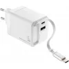 TROIKA POWER PULL 35 Carregador de automóvel 35W USB-C PD e USB-A QC 3.0 branco (CHA35/WH)