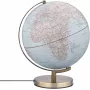 TROIKA Globo STELLAR LIGHT TOUCH Globo terrestre político com luz LED, sensor tátil, alimentação USB, azul-claro, base prateada, 14 cm de diâmetro