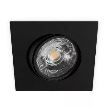 SYNERGY21 Foco LED de encastrar no teto Helios preto - quadrado + orientável - branco quente