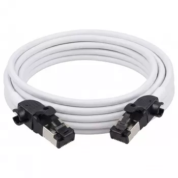 Synergy21 Cabo de Patch RJ45, CAT6A 500MHz, 2m, Branco, S/FTP, Slimline Redondo d=4,5mm, TPE/LSZH (Superflex), AWG28, com Ficha CAT7, Ficha Rotativa