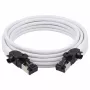 Synergy21 Cabo de Patch RJ45, CAT6A 500MHz, 2m, Branco, S/FTP, Slimline Redondo d=4,5mm, TPE/LSZH (Superflex), AWG28, com Ficha CAT7, Ficha Rotativa