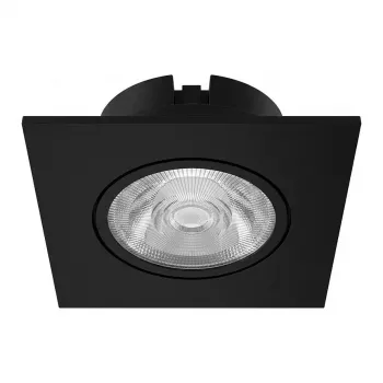 SYNERGY21 LED Foco de Teto Embutir Helios Preto - Quadrado + Orientável - Branco Neutro 4000K 5W 400lm
