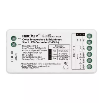 Miboxer Synergy 21 Controlador LED 3in1 Single+CCT Dual White DC12/24V 2.4G (SR2-2)