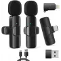 RealPower HS-1 sistema de microfone sem fios - 2 microfones de mão dinâmicos e 1 recetor UHF (863-865 MHz) - alcance de 30 m - recetor recarregável por USB-C - 495513