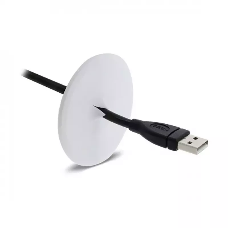 Delock passa-cabos de silicone redondo Ø 65 mm para montagem em parede / mesa branco